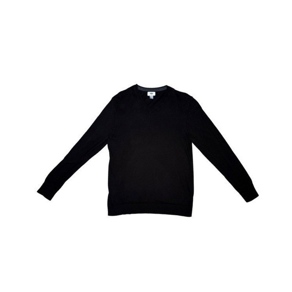 Old Navy V Neck Long Sleeve Shirt Mens Large Black